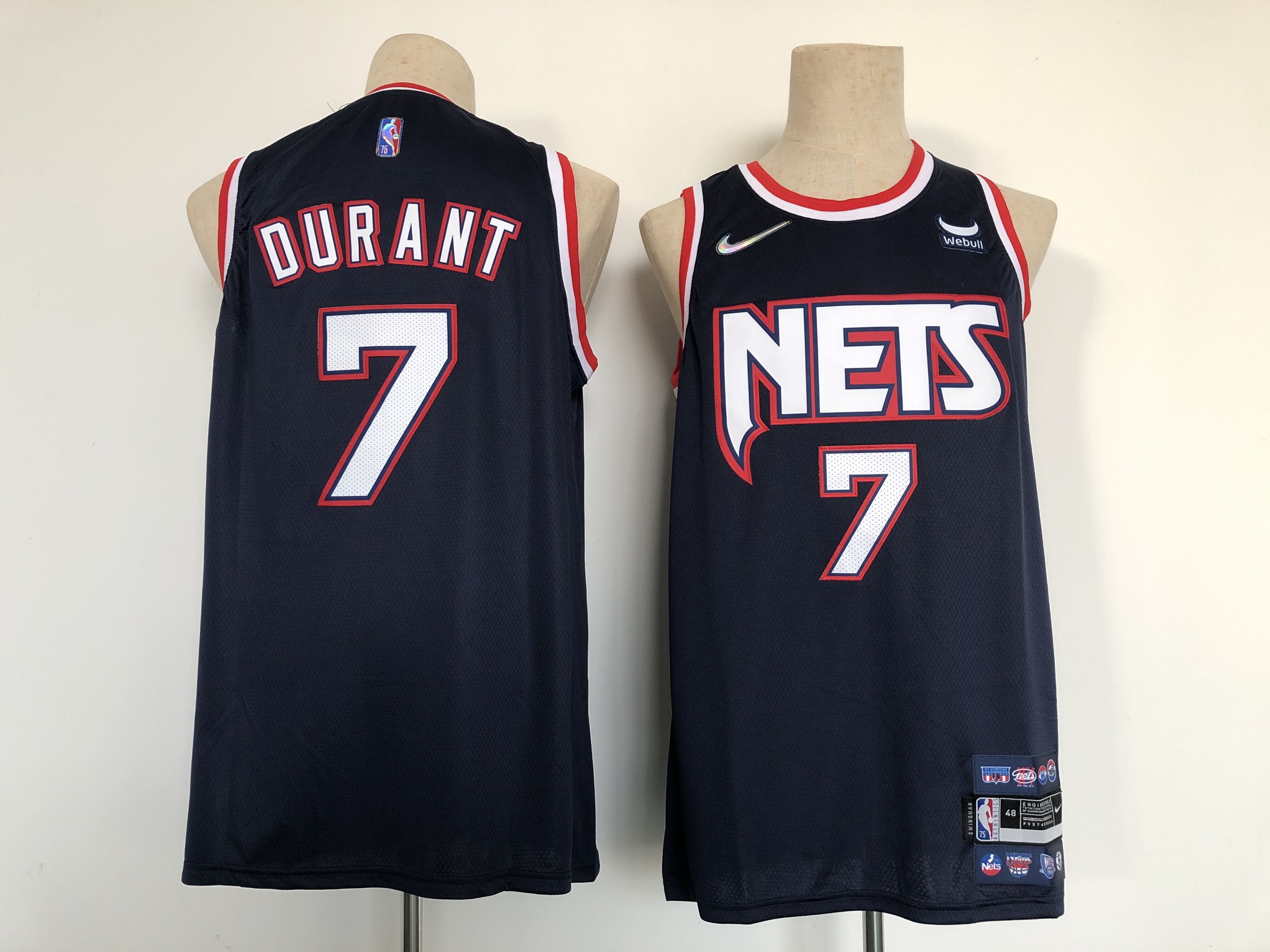 Men Brooklyn Nets #7 Durant Dark blue 2022 City Edition Nike NBA Jersey->los angeles lakers->NBA Jersey